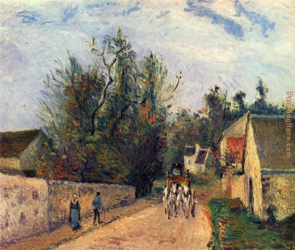 Postkutsche nach Ennery 1877 painting - Camille Pissarro Postkutsche nach Ennery 1877 art painting